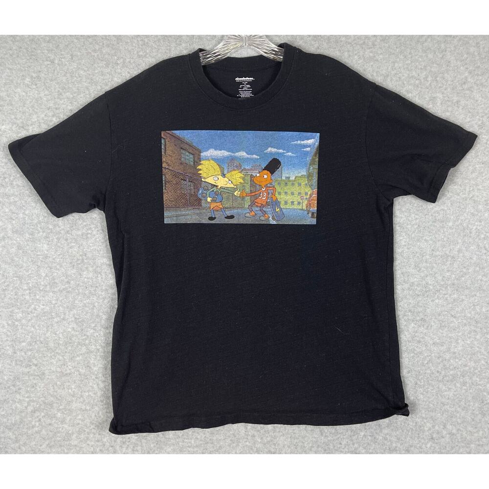 Nickelodeon Hey Arnold Arnold and Gerald T Shirt Size XL Black